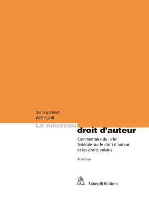 cover image of Le nouveau droit d'auteur.
